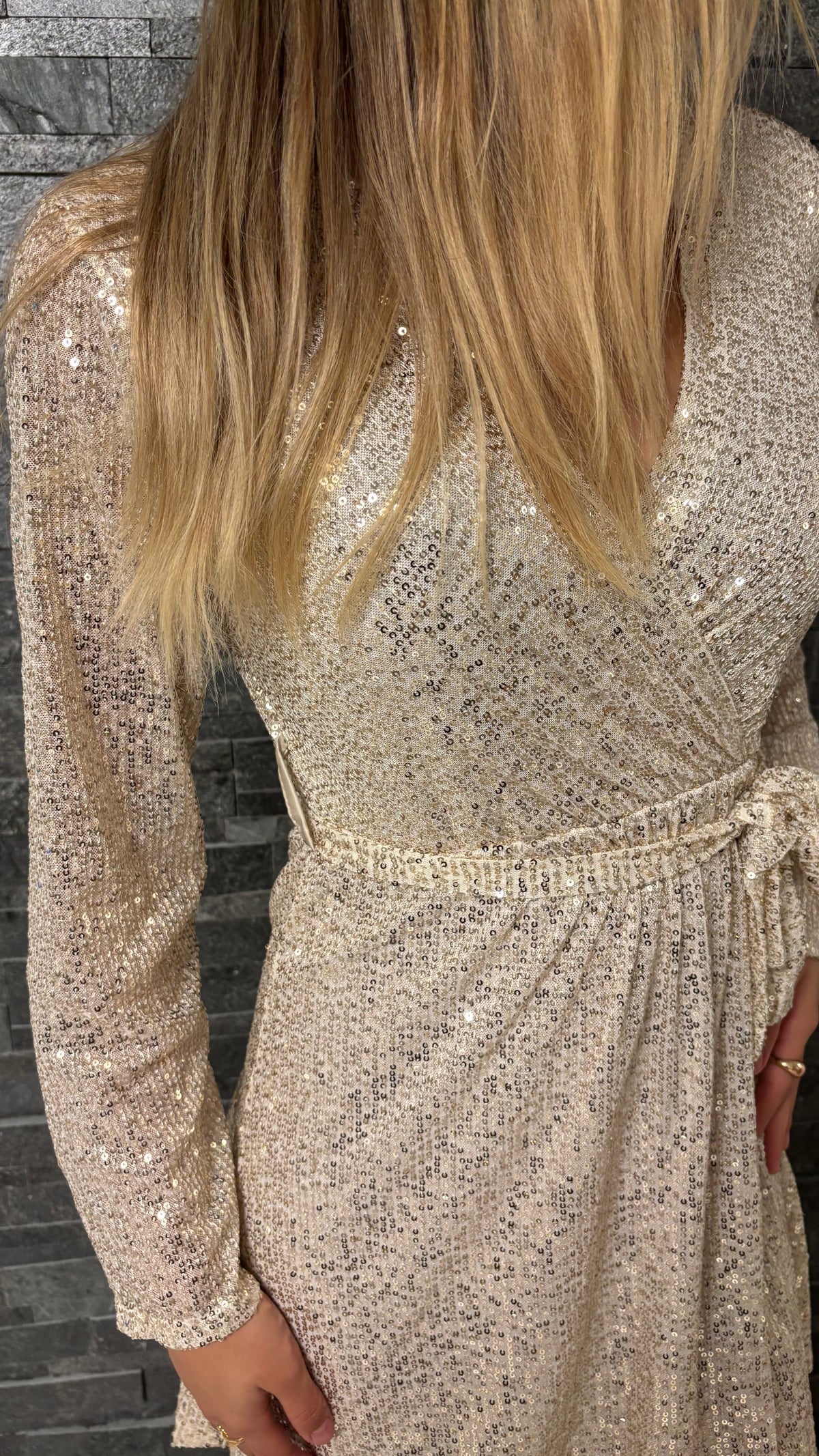 Sequin Short Dress – Champagne